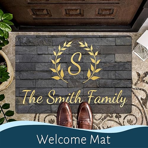 Miniatura 4 de Tapete de mármol personalizado para puerta – Tapete de bienvenida personalizado para la entrada del hogar, tapete para la puerta delantera,