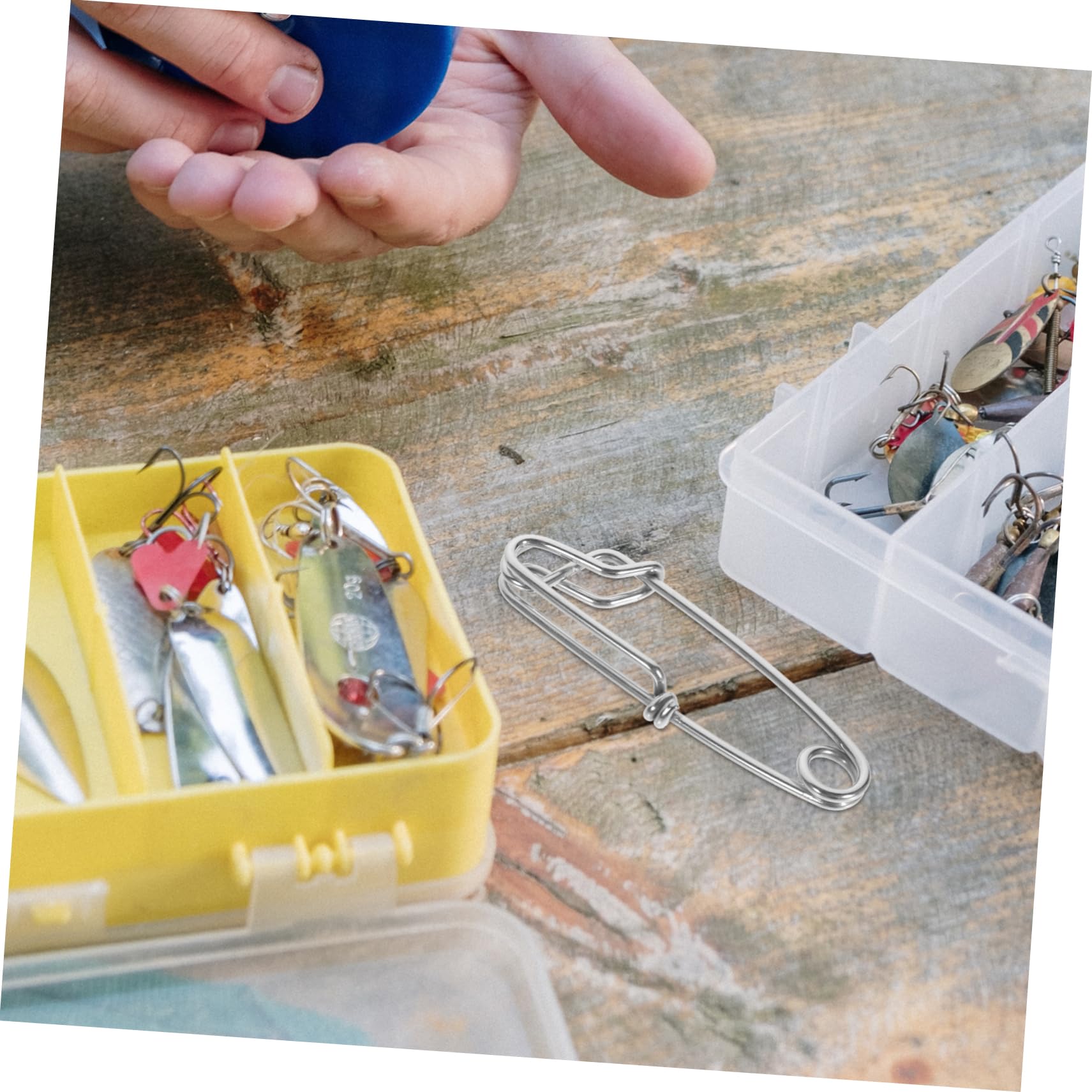 ibasenice 4 Ensembles Épingle À Paupières Connecteur Rapide Fishing Hameçon Peches Poisson Accessoires De Pêche pour Hommes Clips De Pêche Acier Inoxydable Silver 10 Pièces * 4