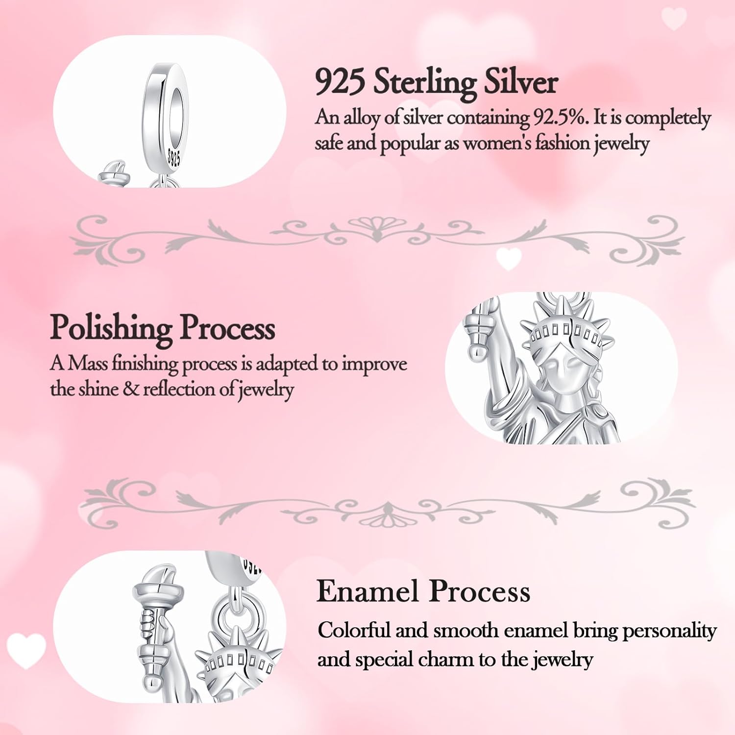 925 Sterling Silver Charms Fits Bracelets and Necklaces Charms for Women Fashion Jewelry for Women, Lover, Mother and Friend - Image 5