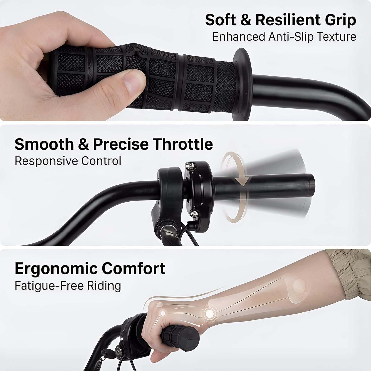 Full Twist Throttle with Rolling Bearing, PSLER Full Twist Throttle with Key Ignition for Ridstar Q20 Ebike Full Twist Throttle Grip