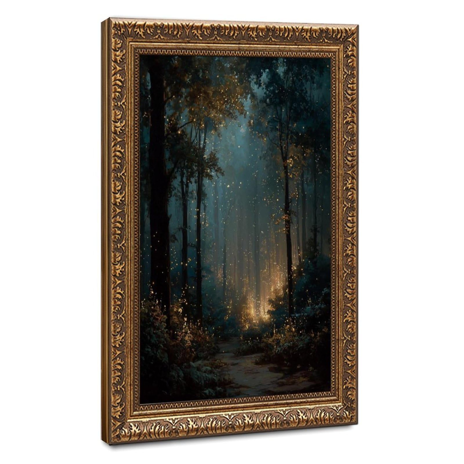 Bareronor Off-White Firefly Forest Canvas Poster Bedroom Decor Landscape Office Room Decor Gift 24" L X 36" W