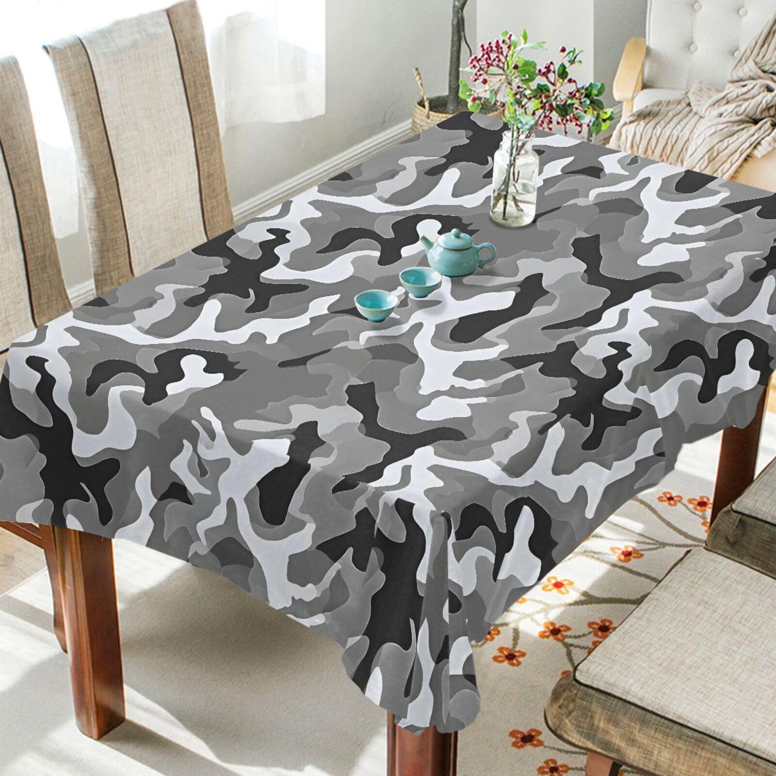 Nappe de table anti-taches camouflage résolvant le problème des salissures de repas 137x183cm