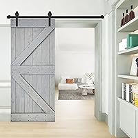 Vista 32 de K Style - Losa para puerta corrediza de granero de madera maciza con acabado de nogal oscuro y café Kona (24 x 84 pulgadas), requiere montaje