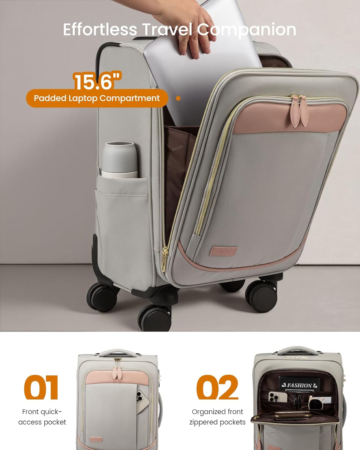 LOVEVOOK 4 Pcs Carry On Luggage 22x14x9 Airline Approved 20 Inch Underseat Carry on Suitcase for Women Men Softside Travel Luggage with Spinner Wheels and TSA Lock LOVEVOOK 4 Pcs Carry On Luggage 22x14x9 Airline Approved 20 Inch Underseat Carry on Suitcase for Women Men Softside Travel Luggage with Spinner Wheels and TSA Lock