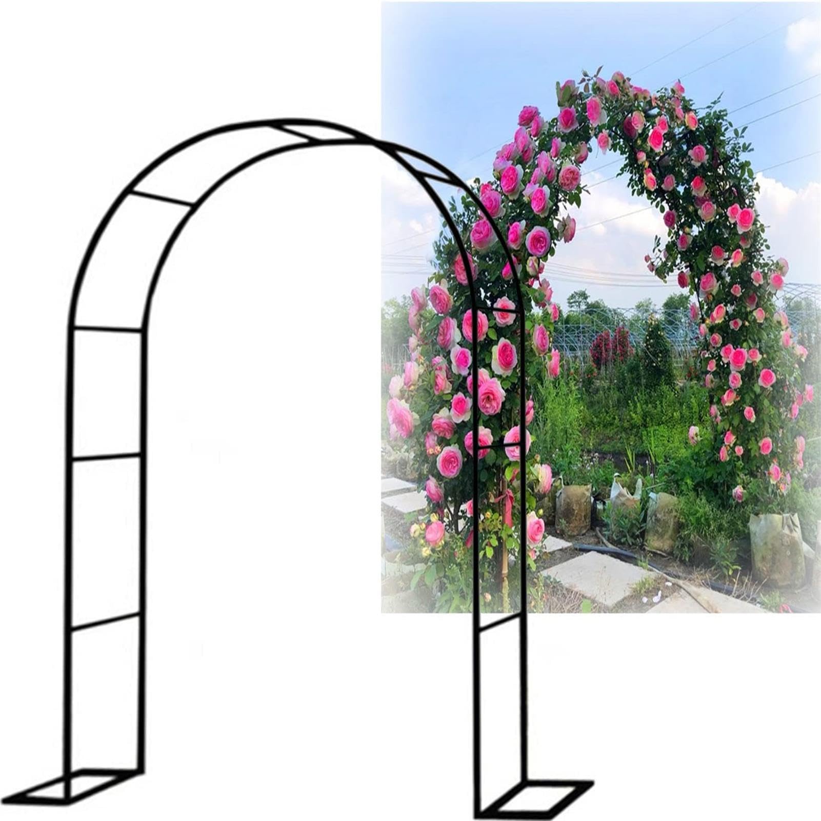 Grote metalen tuinboog voor klimplant breed 1,4 m 1,6 m 1,8 m 2,4 m 2,8 m 3 m 3,5 m stevige duurzame rozenboog weerbestendig ijzer buisvormig pergola
