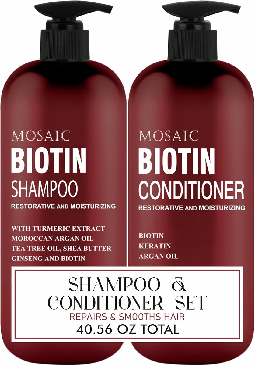 Biotin Volumizing Shampoo and Conditioner Set for Thinning Hair and Regrowth - Ultimate Anti Hair Loss, Thickening Growth Treatment Care for Men & Women