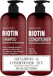 Biotin Volumizing Shampoo and Conditioner Set for Thinning Hair and Regrowth - Ultimate Anti Hair Loss, Thickening Growth Treatment Care for Men & Women
