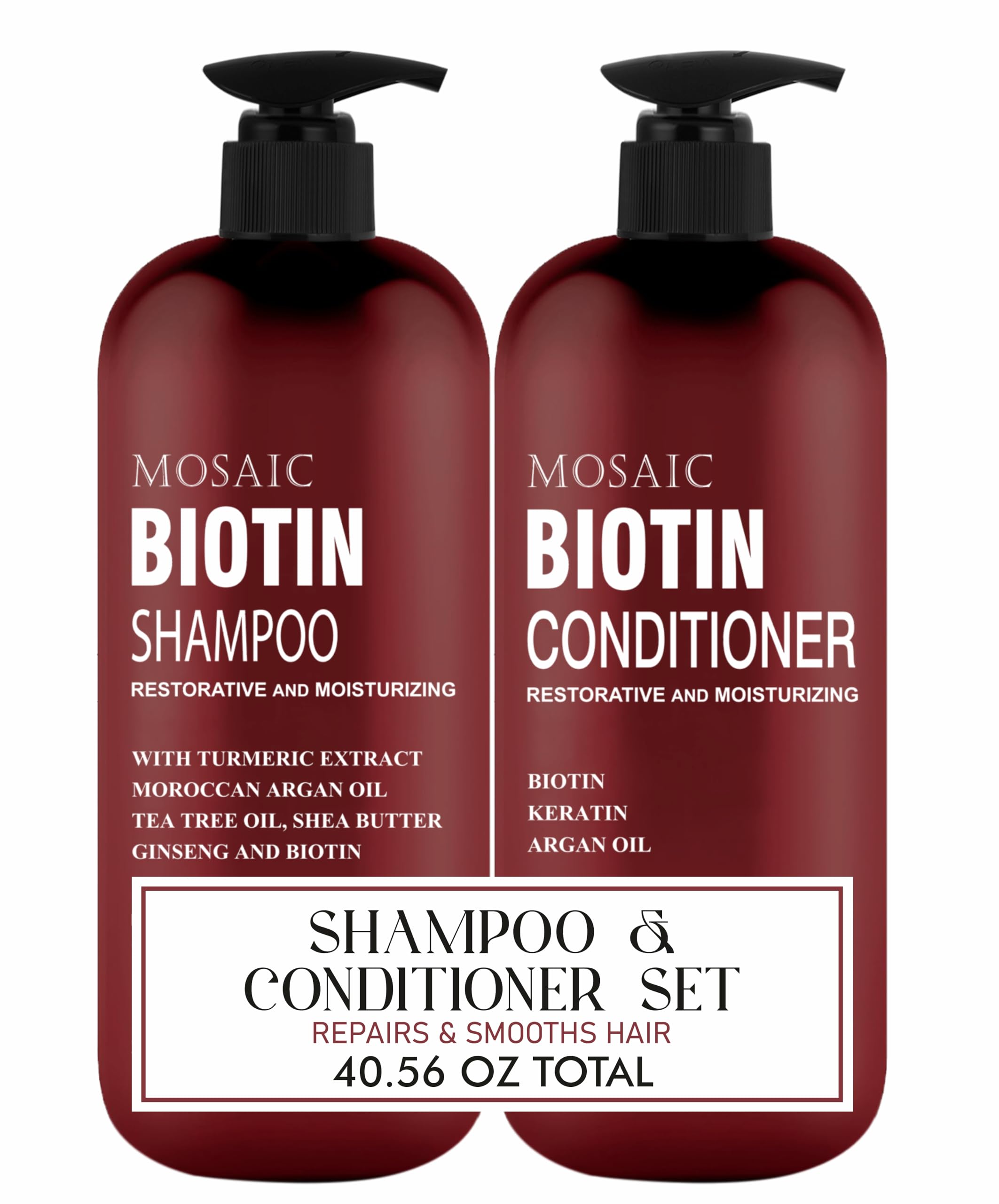 Biotin Volumizing Shampoo and Conditioner Set for Thinning Hair and Regrowth - Ultimate Anti Hair Loss, Thickening Growth Treatment Care for Men & Women