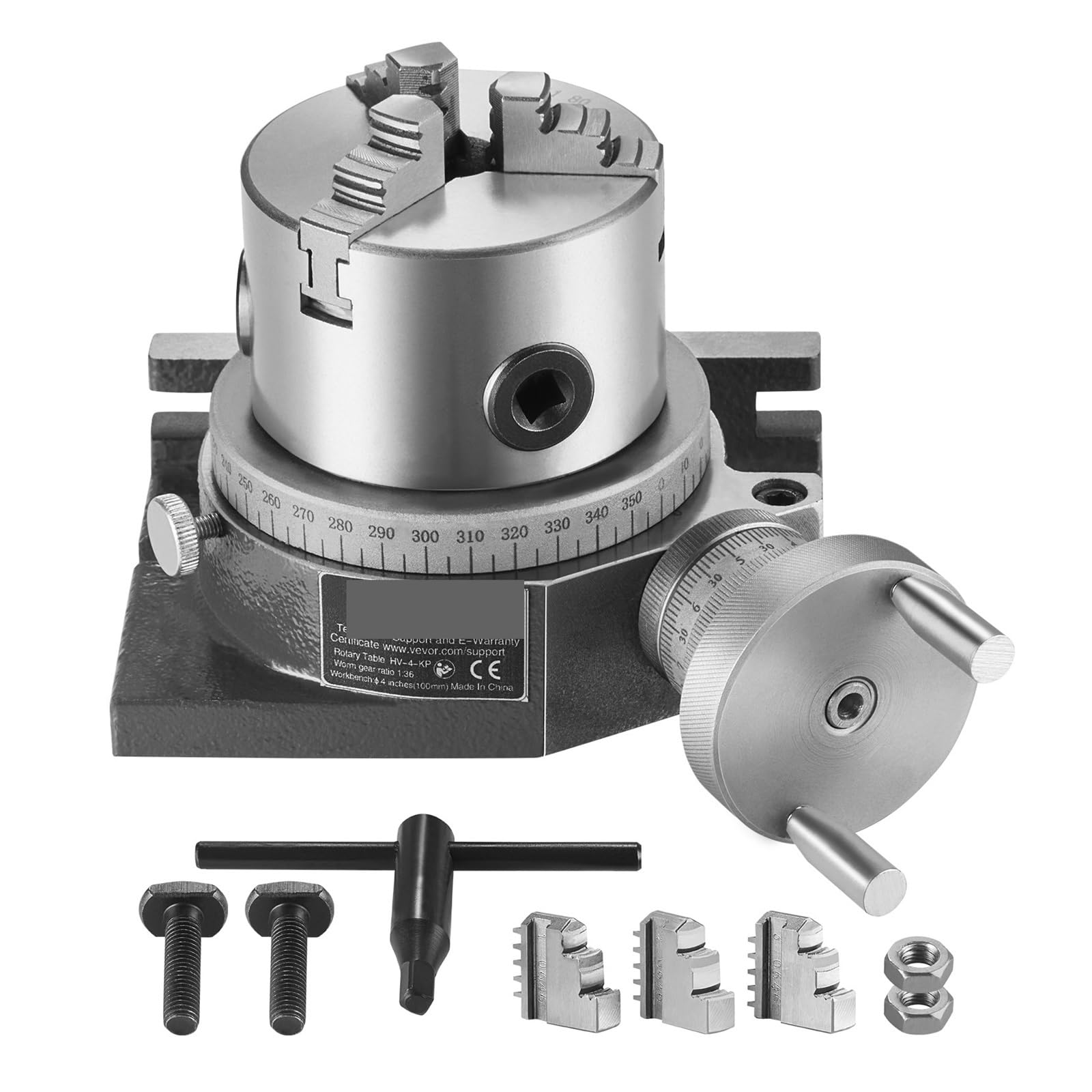 Mining 100 Mm Precision Milling Rotary Table 4''/ Horizontal Vertical Model With 3-Jaw Chuck Indexing Tools Machines High Precision