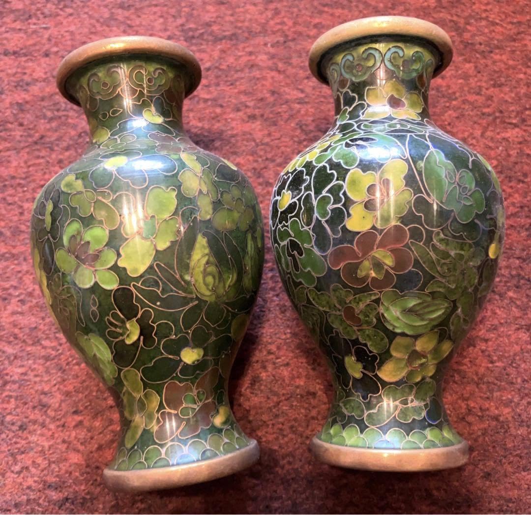 専用商品。中国七宝焼 花瓶 2個セット 中国七宝焼花瓶2個セット