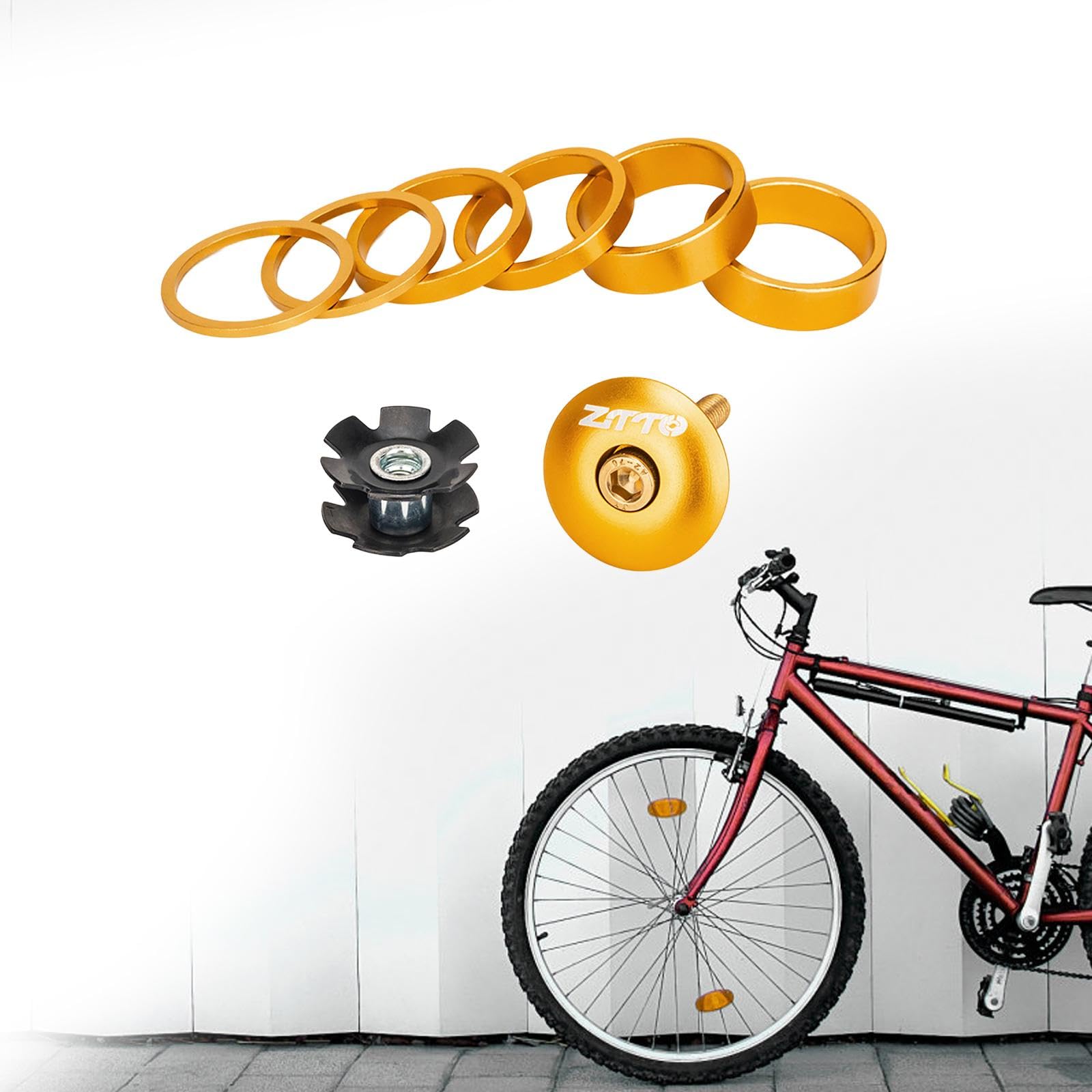 rockible Strumenti per Cuffie per Bici Set di rondelle Forcella per Bici Accessori per Bici di Ricambio Parti di Riparazione, Guarnizione Forcella Anteriore, Blu