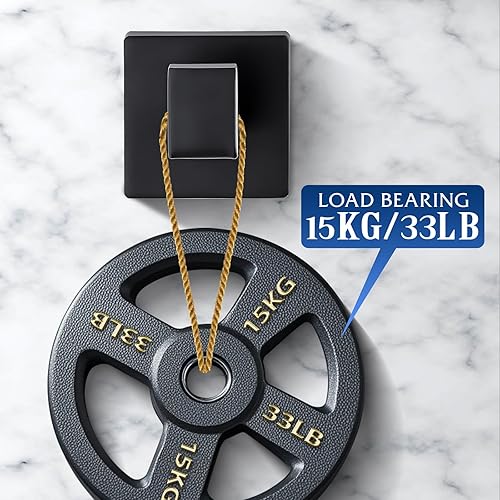 Miniatura 3 de Ganchos de toalla negros mate para baños, gancho moderno de acero inoxidable resistente montado en la pared, paquete de 4, ideal para colgar Mate