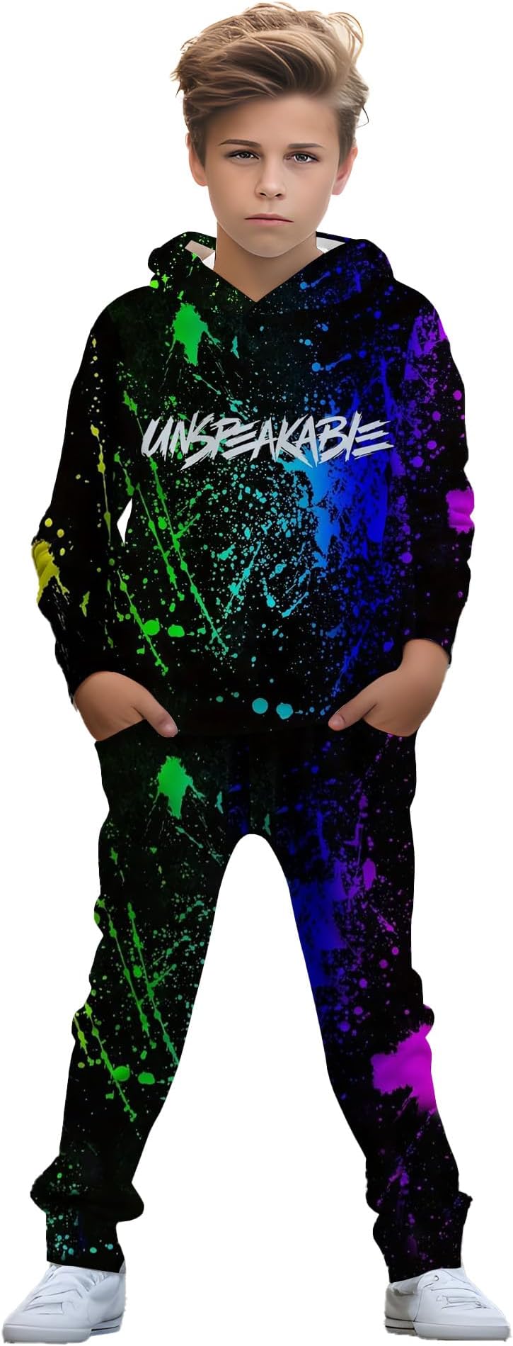 Genericunspeakable merch for kids ages 5-14, Comfortable Spring/Autumn Wear! Comfy Regular Fit Hoodie Top And Sweatpants Set,