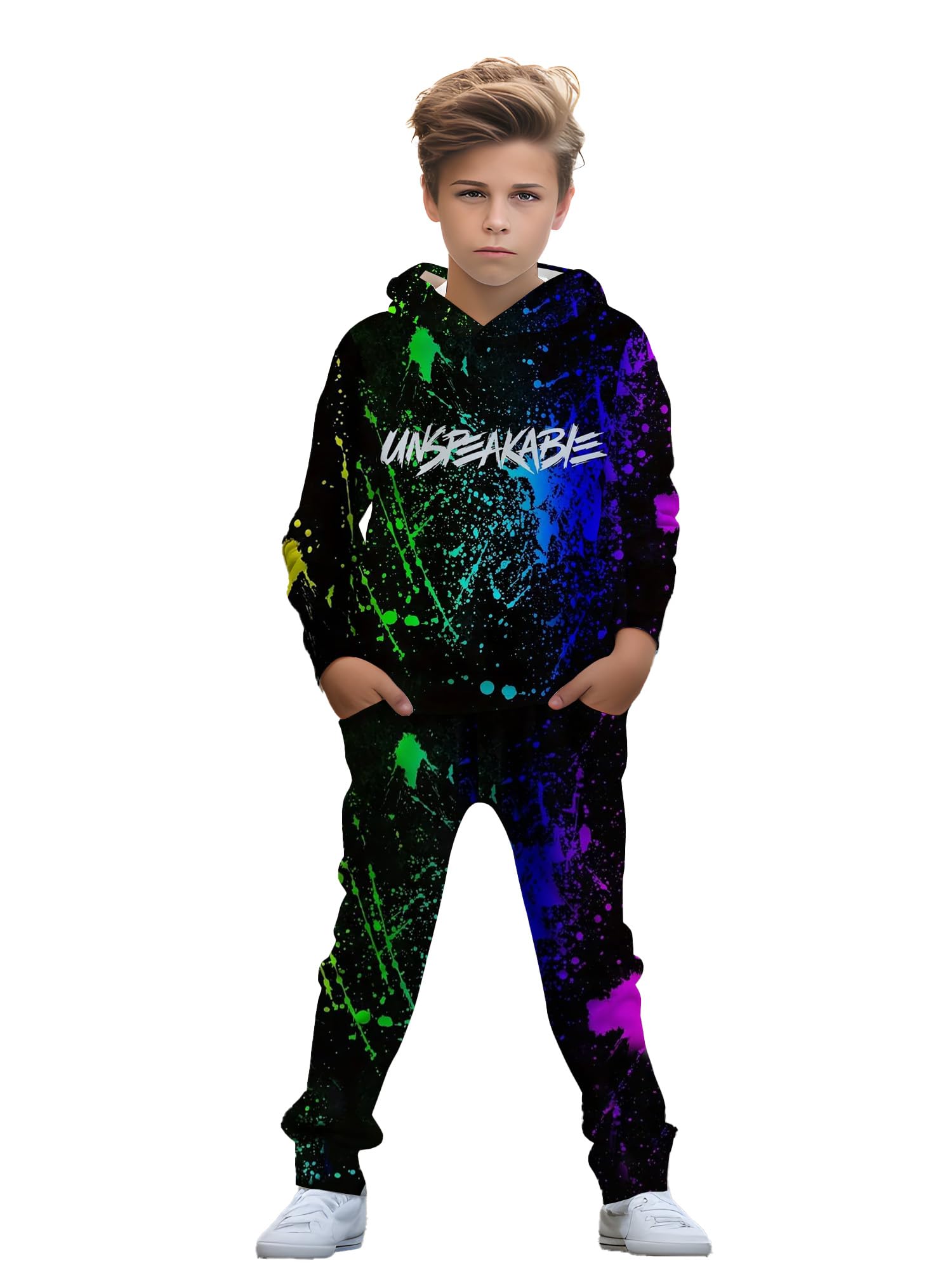 GenericBoy, casual wear. Suitable for boys aged 5 to 14, comfortable spring and autumn hooded sweatshirt sets and long pants sets.