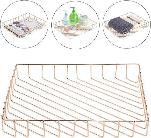 Miniatura 10 de BTSKY Bandeja multiusos A4 de alambre para escritorio, organizador elegante de tamaño carta, bandeja para documentos, revistas, archivos, cesta
