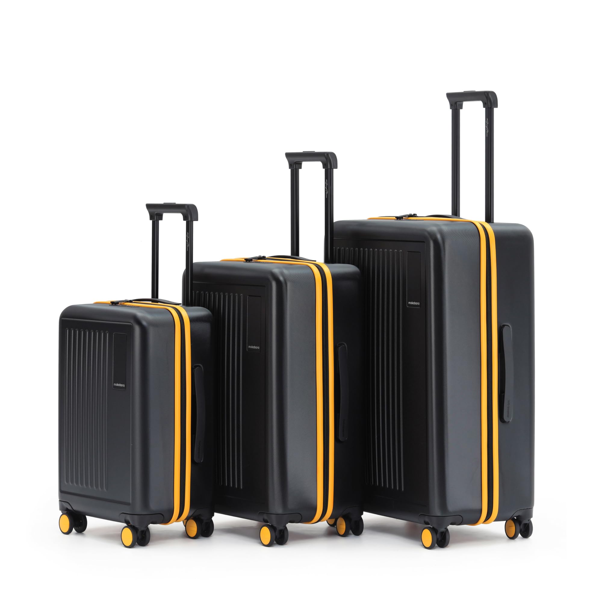 Polycarbonate The Transit Luggage Poly-Carbonate Hard Sided 8 Spinner Silent Ninja Wheels (Black and Yellow (Limited Edition) 2.0 Set of 3 74 cm Trolley), Small, Medium and Large-image-47