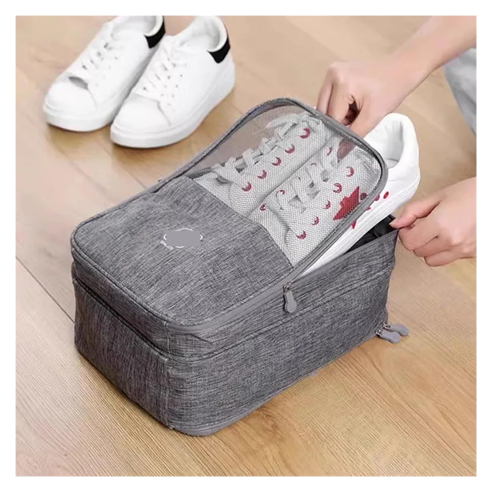 Tragbare Schuhtasche, Reise-Aufbewahrungstasche, Organizer, Gepäck, Kleidung, Make-up, Aufbewahrung, Koffer, Reise-Schuh-Aufbewahrungstasche, Sortiertasche(Black)