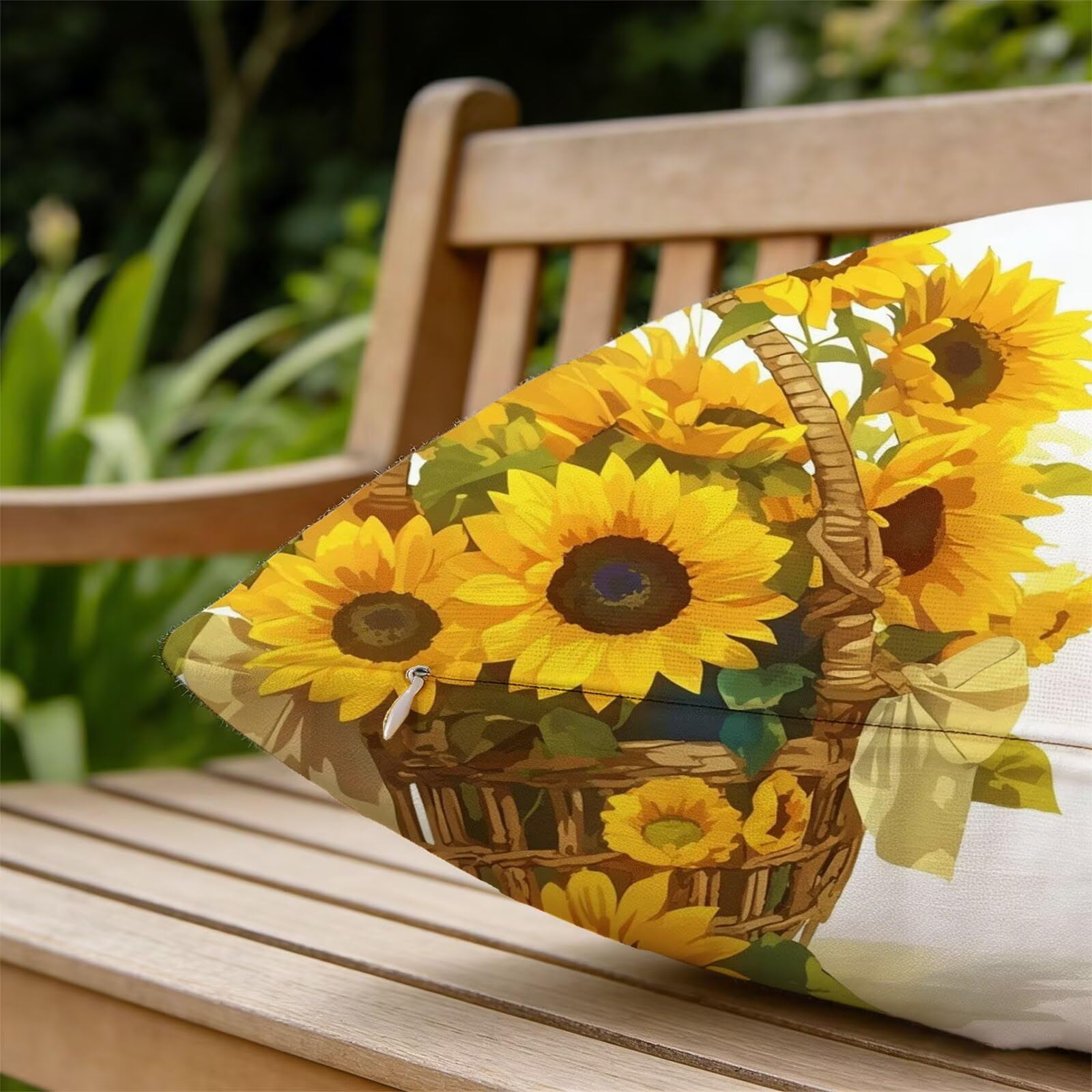 Générique Housse Coussin Exterieur Impermeable 30x50cm Jaune Décoratif Taie d'oreiller Decoration Tournesol Housse de Coussin Exterieur Impermeable pour Salon de Jardin Lot 2. T-3083