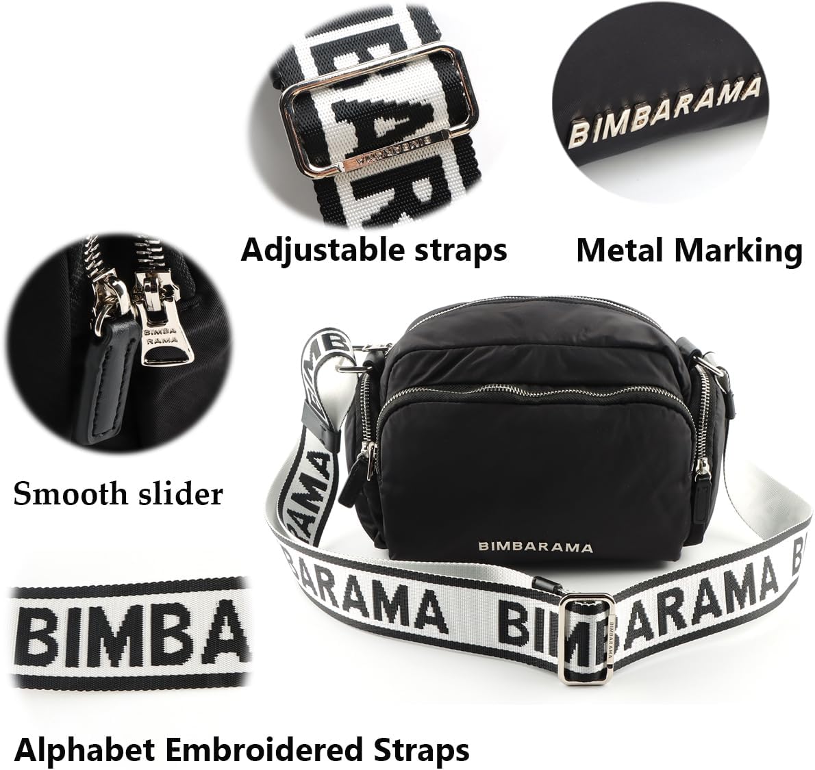 Medium Nylon Pocket Crossbody Bags for Women's,Adjustable Strap Shoulder Bag for Unisex,Travel Bag for Everyday Use - Image 7