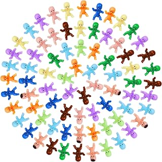 selizo Mini Tiny Plastic Baby Figurines Small King Cake Babies Bulk for Ice Cube My Water Broke Baby Shower Games (10 Colors), 200pcs