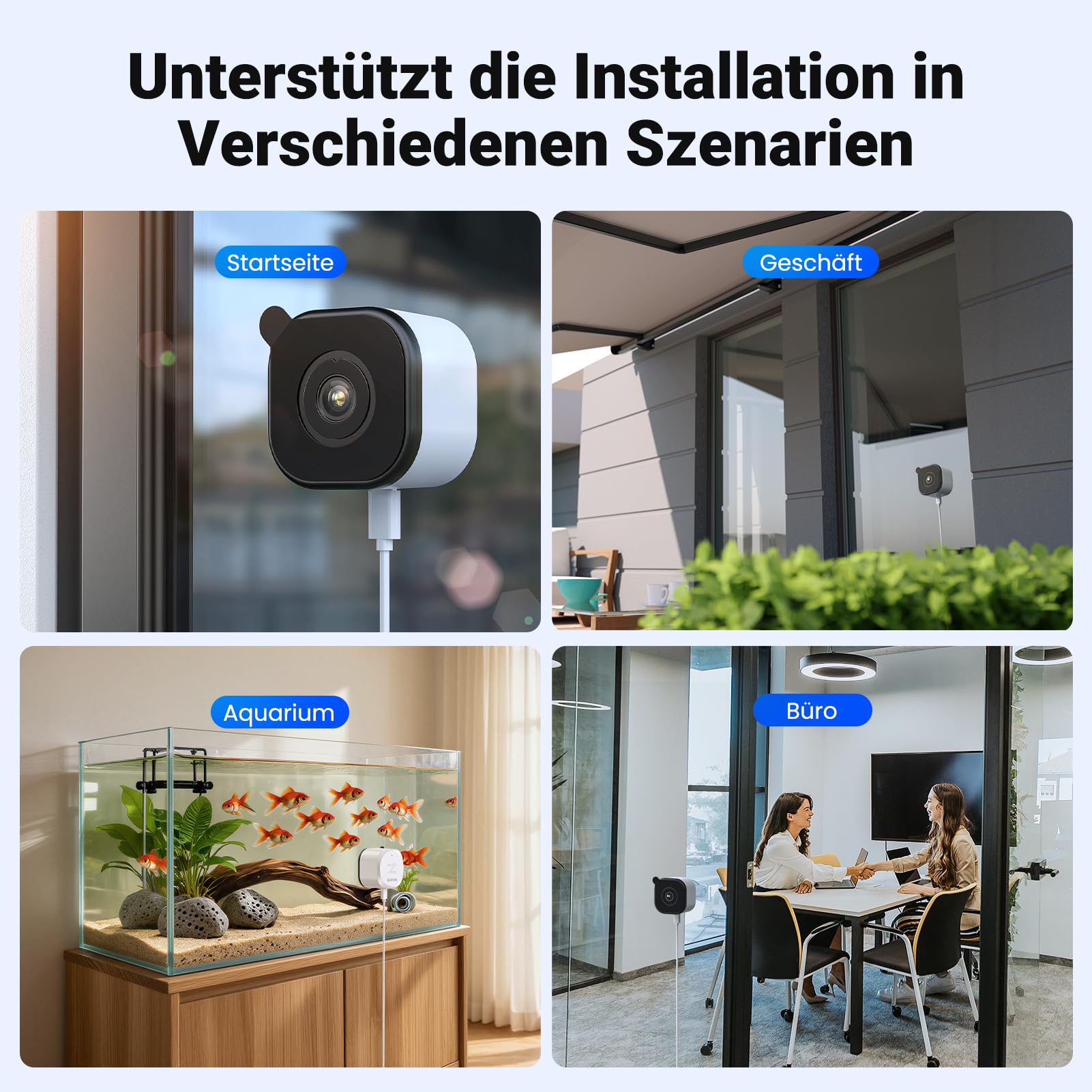 Codnida 3MP Cámara de Seguridad para Ventanas de para el Hogar, 2K Cámara Interiores con Adhesivo, Detección de Movimiento, Visión Nocturna a Color, Audio Bidireccional, Antirreflejos, 2.4/5GHz WiFi