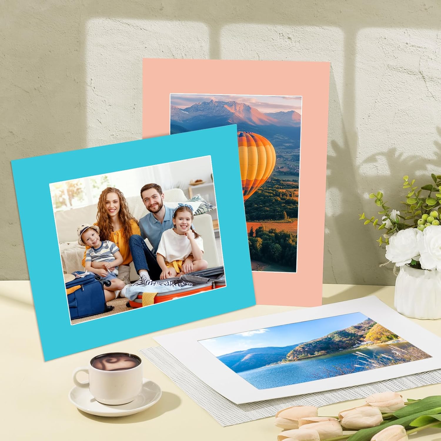 15 Pack 12x16 Picture Mats, Mixed Colors Frame Mattes for 9x12 Pictures Photo Frame Mat Core Bevel Cut Mat Board Show Kit for Photos, Prints, Artworks - Image 7