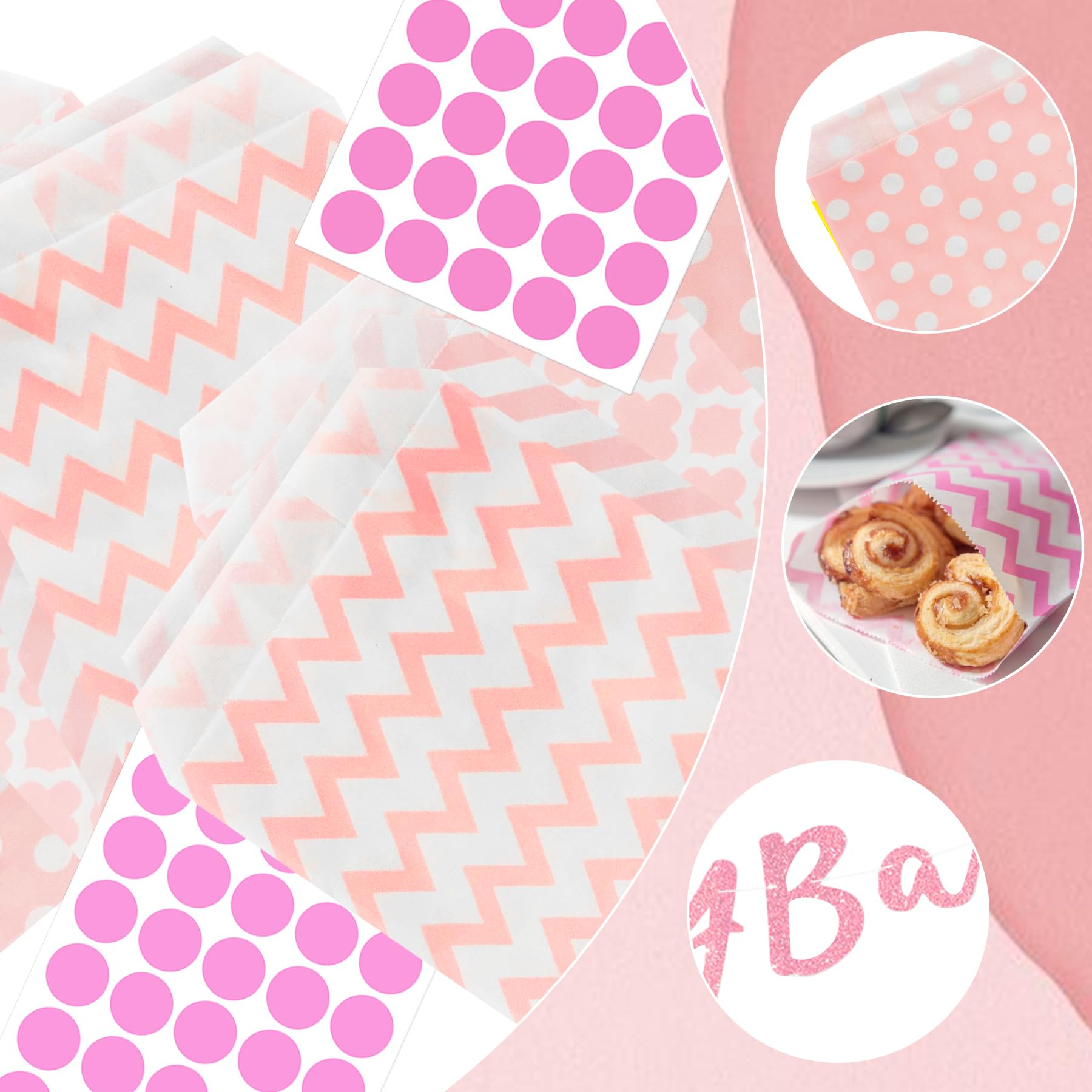 114PCS Set di Accessori per Candy Bar,Contiene 100 Sacchetti di Caramelle,3 adesivi,6 pinze per zucchero,4 Pale di Caramelle,1 Striscione Candy Bar Banner per caramelle,bar,buffet