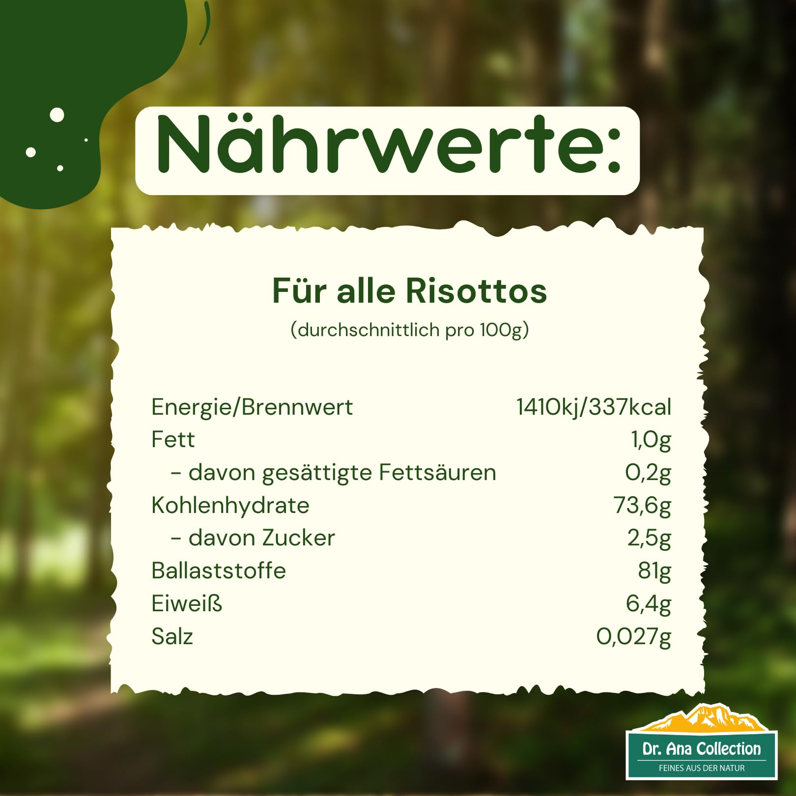 Dr. Ana Collection 9 vegane Risottos Probierpaket I italienische Spezialität I glutenfreie Risotto-Fertigmischungen mit 100% italienischem Arborio Reis I hergestellt in Manufakturarbeit I 9 x 200g