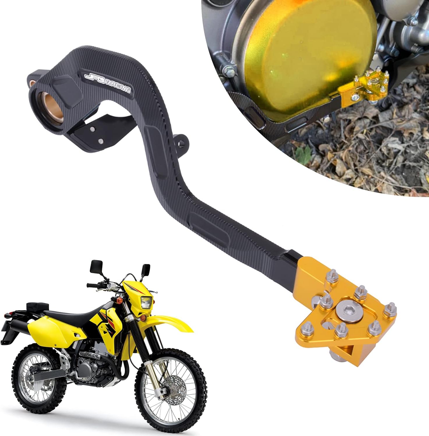 AnXin Motorcycle Rear Brake Pedal Foot Lever for DRZ400 00-04,DRZ400S 00-23,DRZ400E 00-07,DRZ400SM 05-23 Gold
