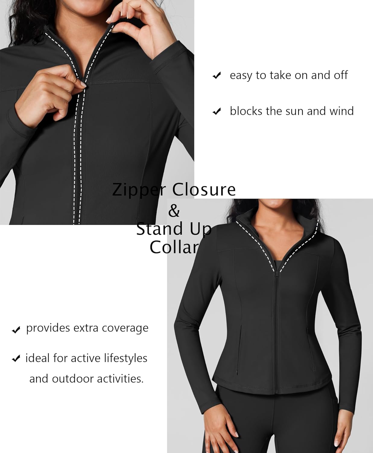 BRXL Women's Workout Jackets Zip Up Track Jacket Slim Fit Athletic Yoga Jackets with Pockets No Thumb Holes - Image 4