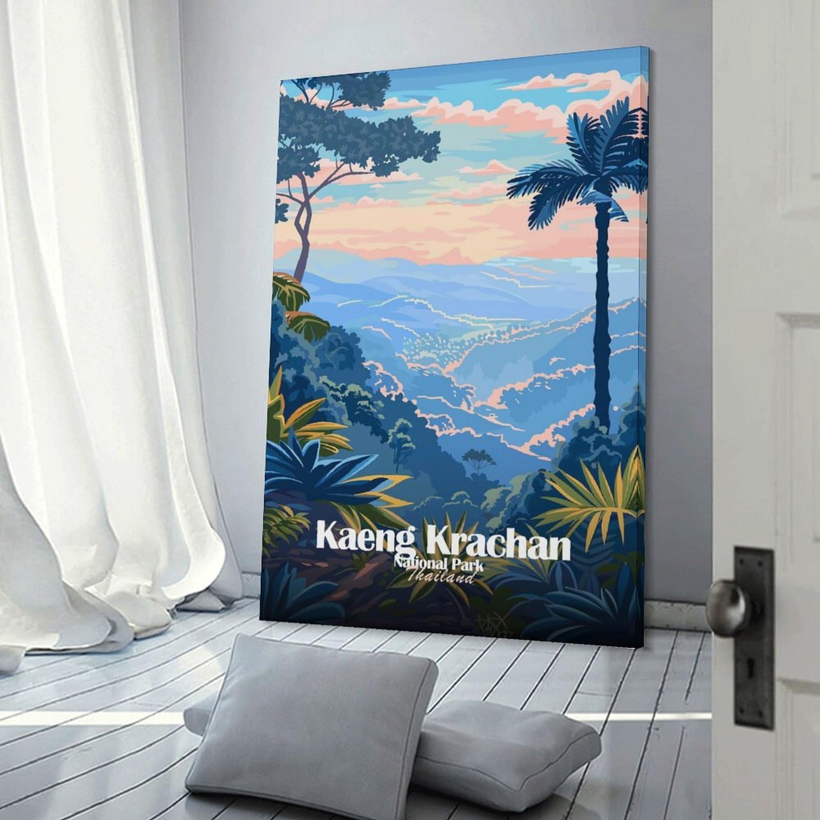 Junmoney Wall Art Print Kaeng Krachan National Park Thailand, 16x24inch(40x60cm), for Bedrooms, Workspaces And Everyday Interiors, Stylish Home Artwork for Focal Walls