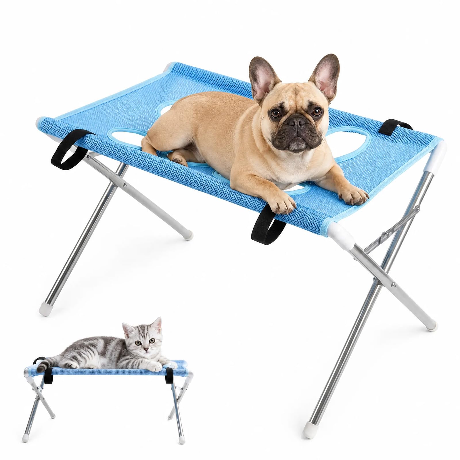 2-in-1 Dog Grooming Table & Bath Stand, Pet Grooming Hammock (Blue)