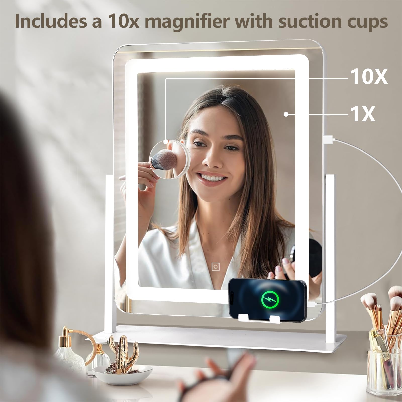 Makeup Vanity Mirror With Lights With 12 Dimmable LED Lights, Hollywood - View #12