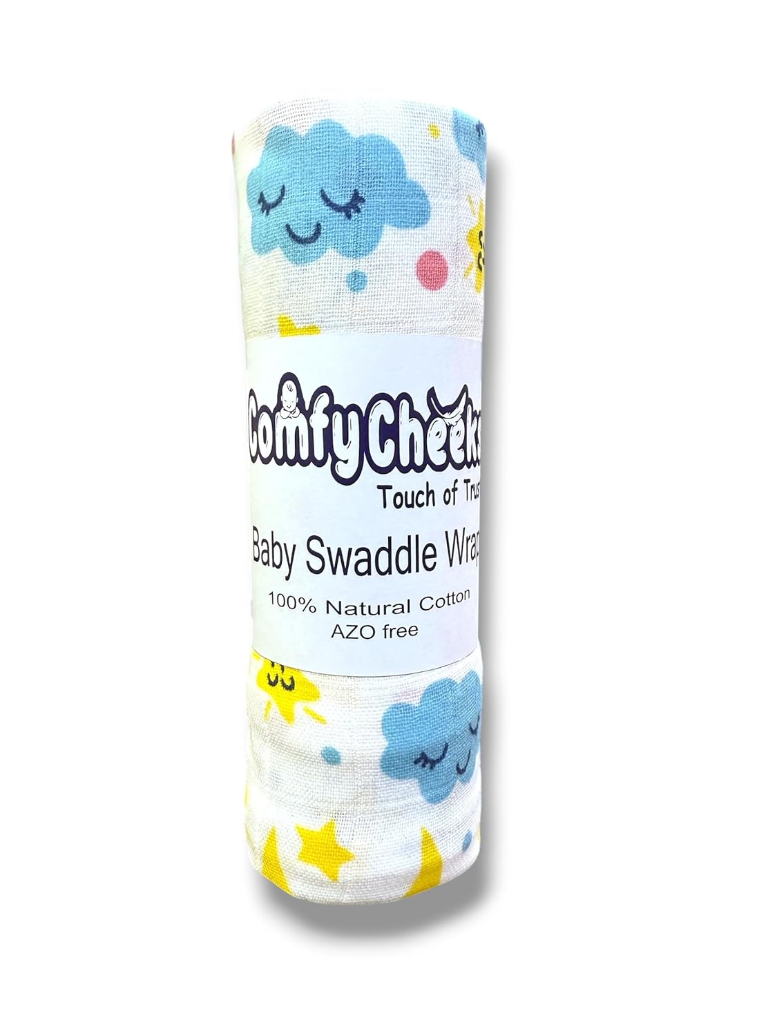 100% Cotton Muslin Baby Swaddle Set – Pack of 1 | Large 115×100 cm Mulmul Swaddle Wrap for Newborn to 18 Months | Soft Breathable Printed Baby Blanket & Towel