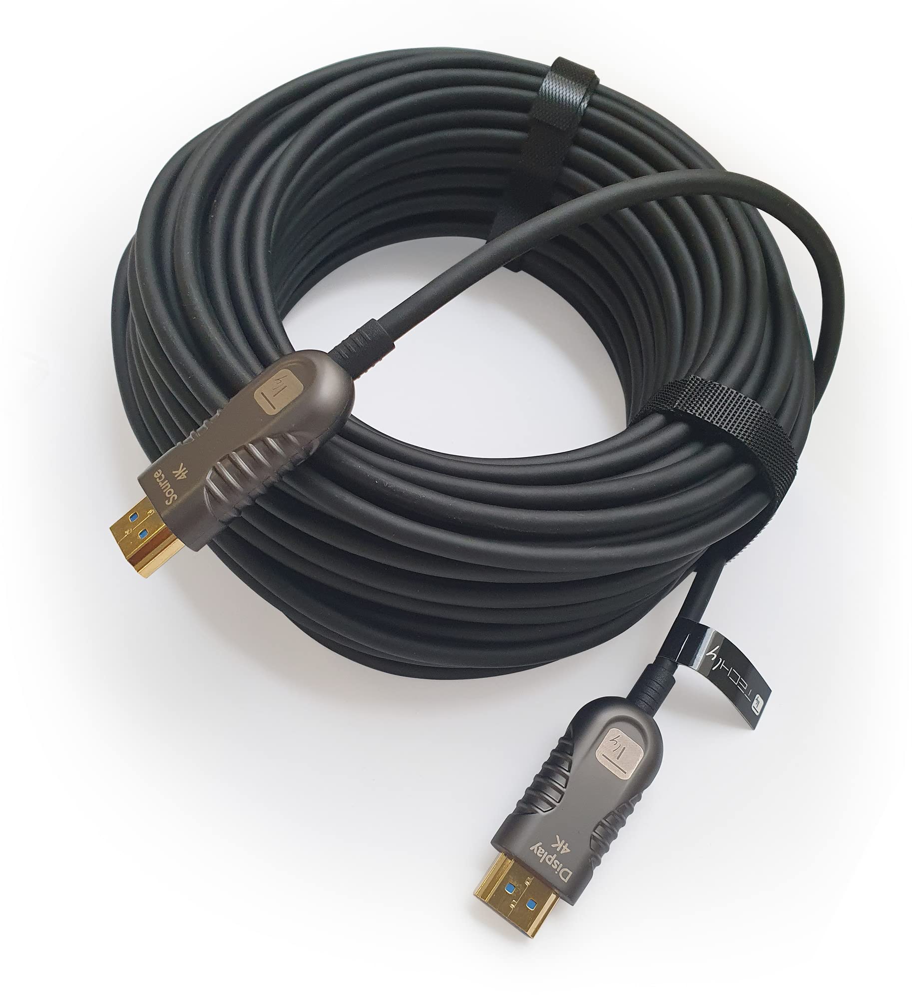 Techly 103977 Aktywny kabel optyczny HDMI™ 2.0 AOC 4K 18 GB/s, HDMI™ A/A/M/M, 10 m, czarny