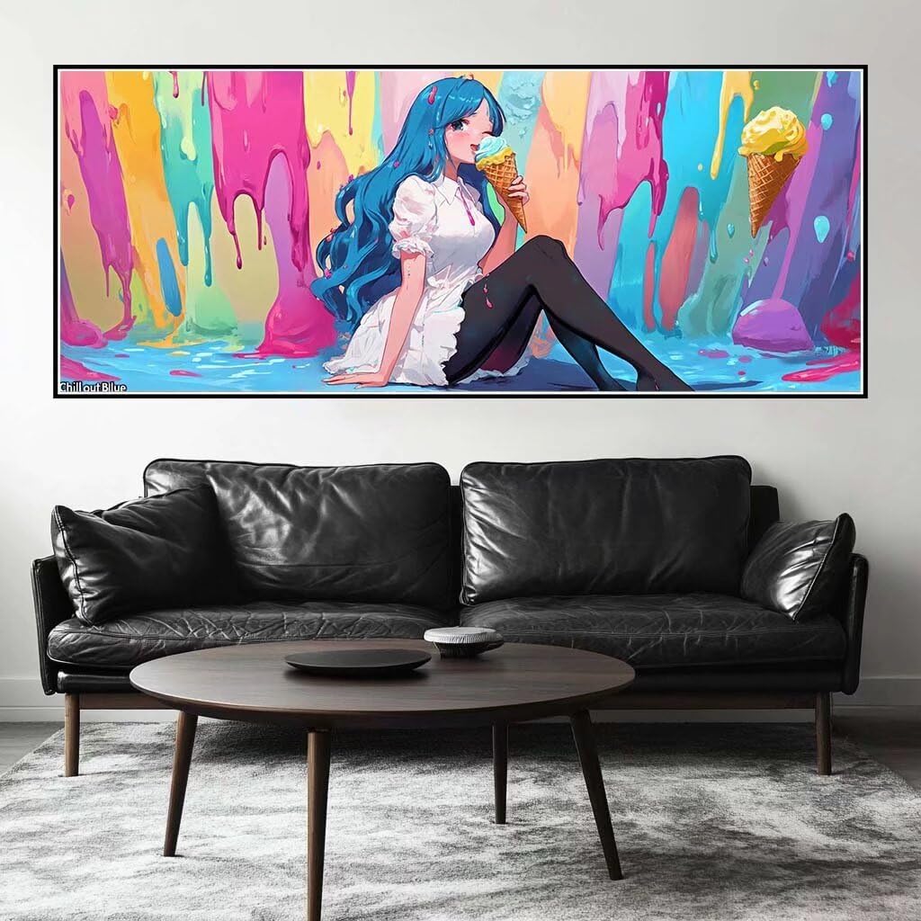 Anime Paint by Numbers Kit for Adults & Beginners, 89 X 36 Inch Large Paint by Numbers Beauty, Easy DIY Acrylic Painting by Numbers for All Ages Crafts for Home Wall Decor, Gift (Without Frame) -H857