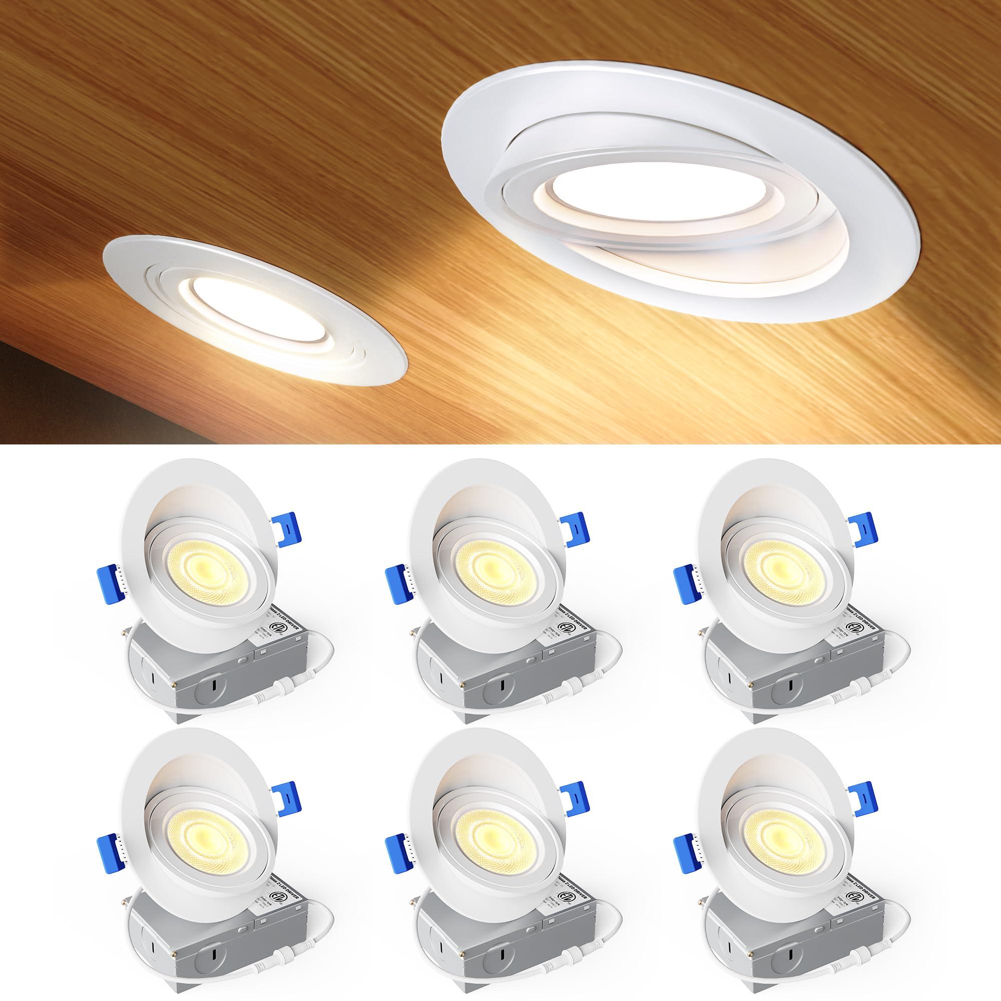 Ensenior LED Recessed Lights - 4 Pack -18