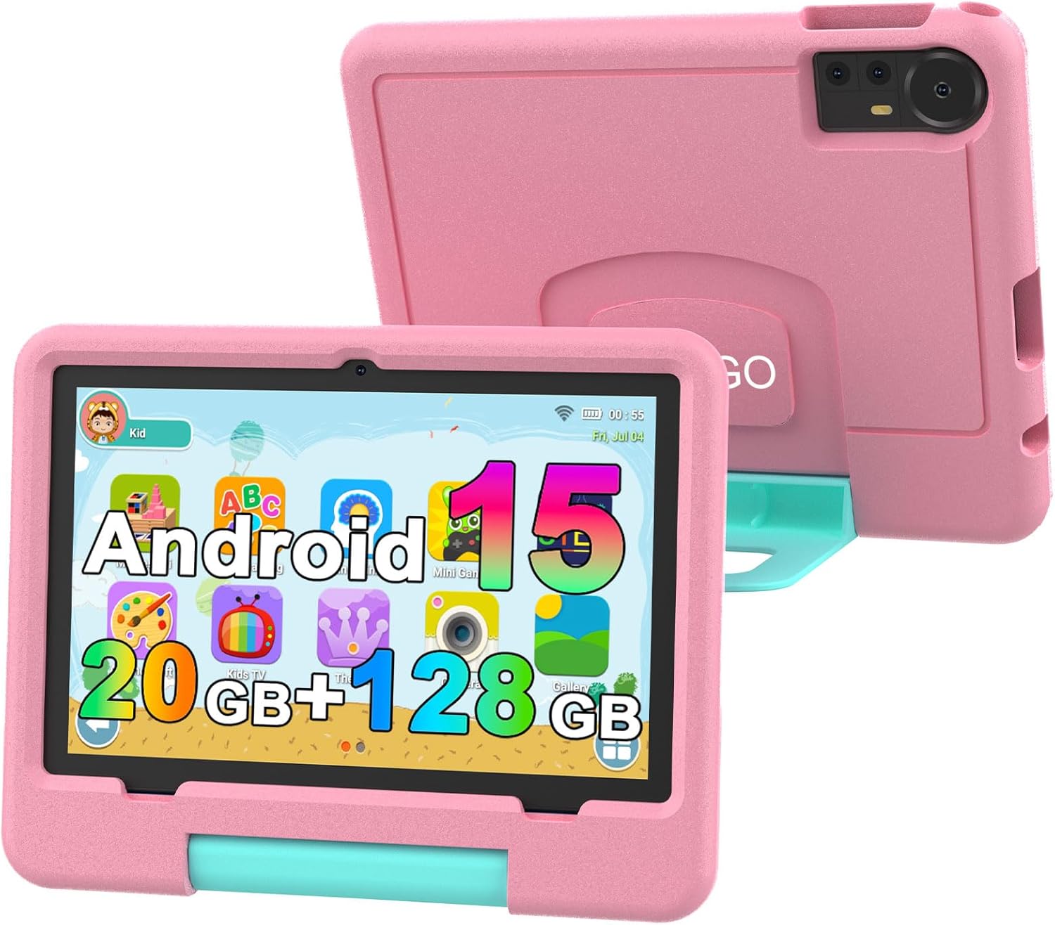 Android 15 Kids Tablet with EVA Case