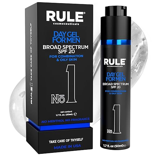 No.1 Day Gel para hombres, hidratante facial antienvejecimiento 10 en 1 para reducir las arrugas, SPF 20, colágeno, vitaminas B, C y E, combinación
