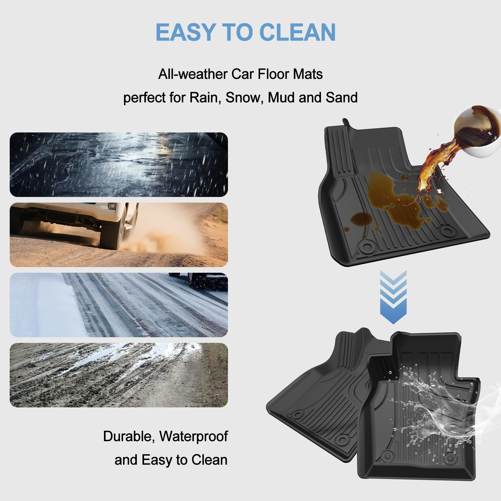 Original Floor Mats for 2019-2025 Mazda 3 All Models - Custom Fit TPE Floor Liners - All Weather — view 6