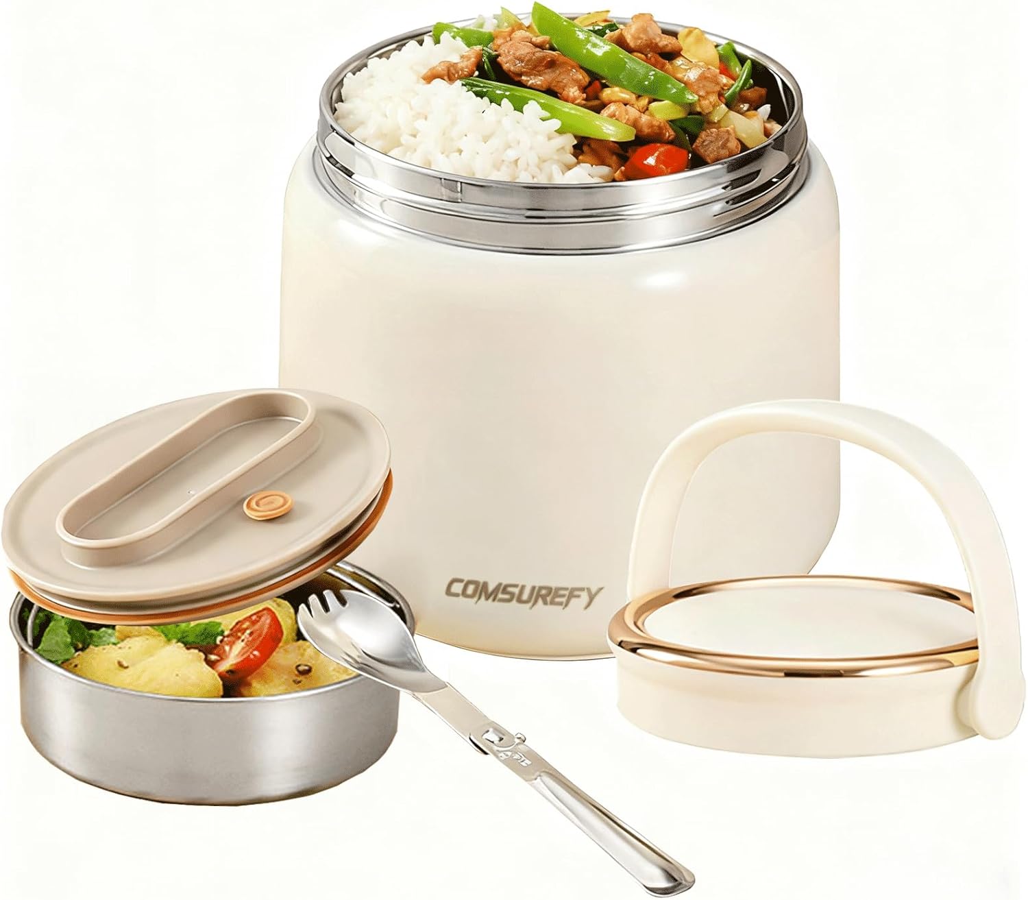 Termo para adultos de comida caliente, contenedor de alimentos aislado de 40 onzas, 1810 de acero inoxidable aislado al vacío, termo para alimentos