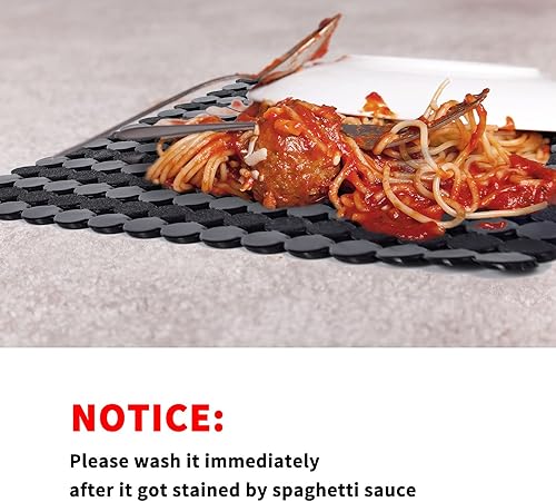 Miniatura 8 de Qulable Paquete de 2 alfombrillas para fregadero de cocina de acero inoxidablecerámica, protectores ecológicos de PVC para la parte inferior del