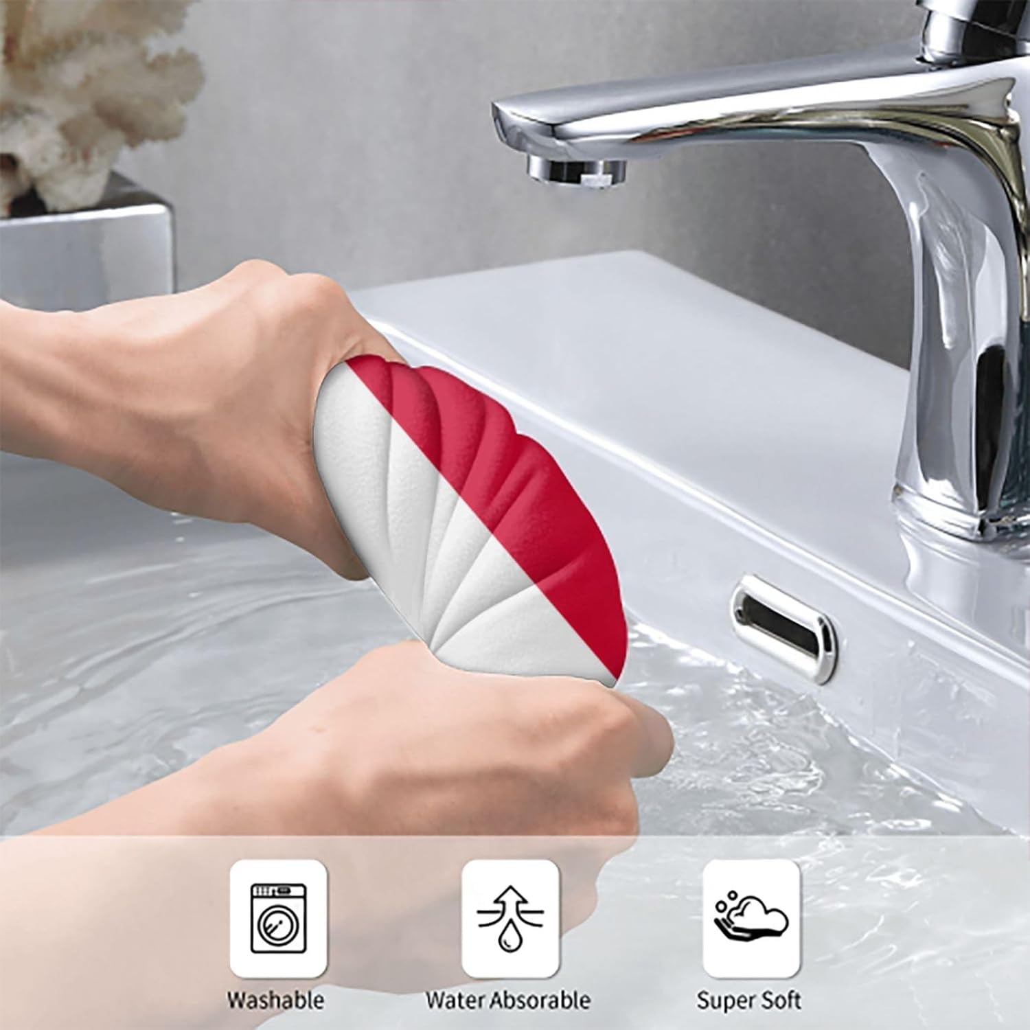 Flag of Monaco Print Hand Towels for Kitchen, Decorative Bathroom Towels Decor Farmhouse Cute for Men Women Gifts