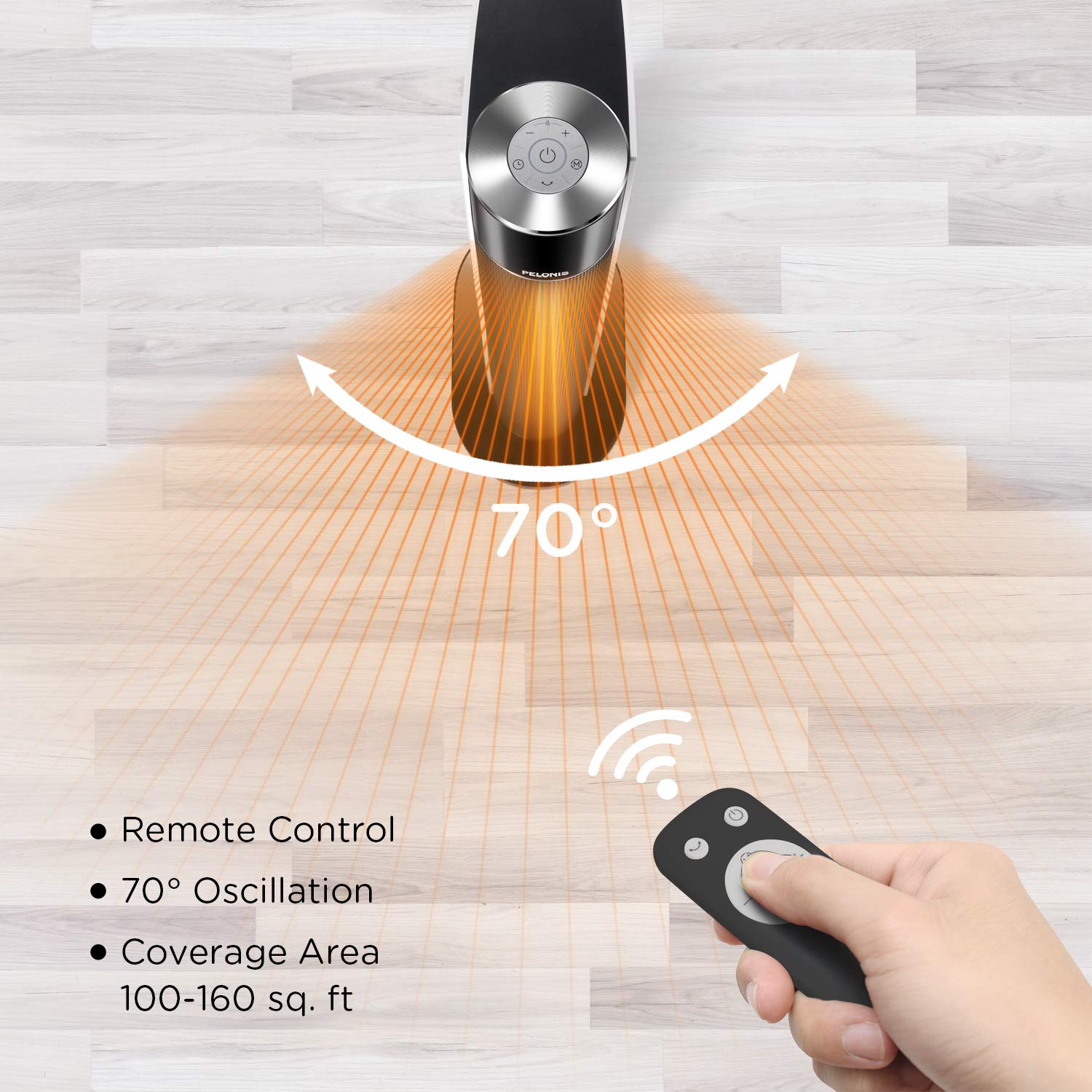Amazon.com: PELONIS Ceramic Space Heater, 1500W Indoor Tower Heater and Fan  Setting with 70 Degree Oscillation, Remote Control, Programmable Thermostat  u0026 24H Timer, Tip-Over Switch u0026 Overheating Protection. White : Home u0026