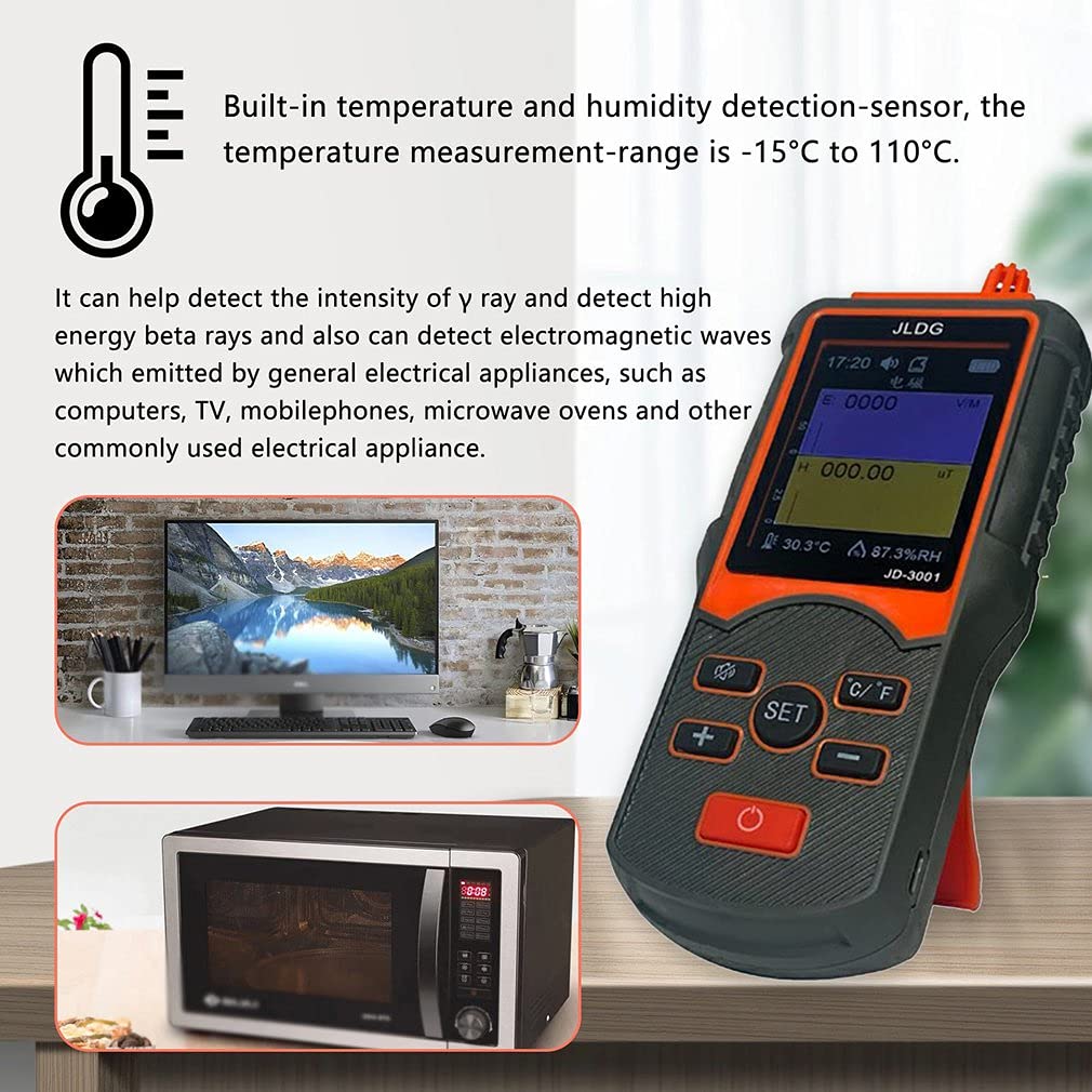 HFCCJD-3001 Geiger Counter and Electromagnetic Radiation Detector Temperature and Humidity Measurement with Data Export Function