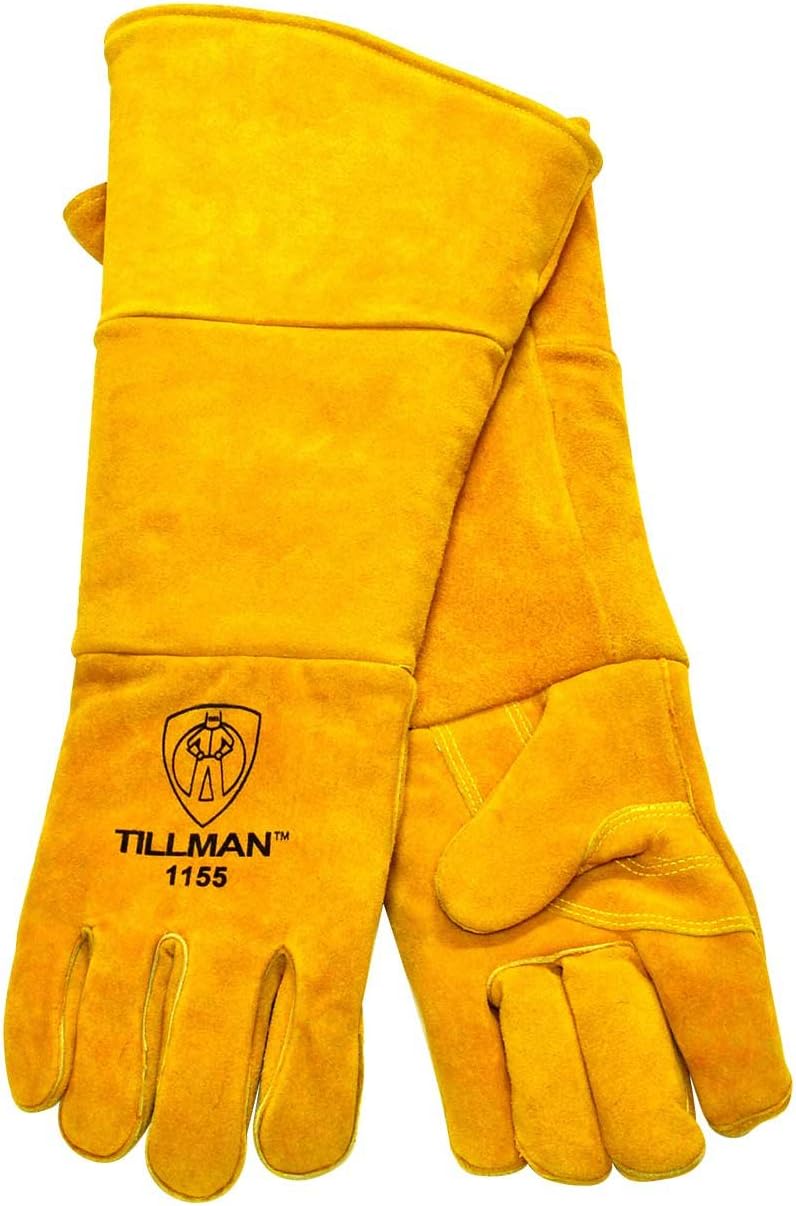 Tillman 1155 Cowhide Stick Welding Glove Padded/Insulated Cuff, Brown 20", Large