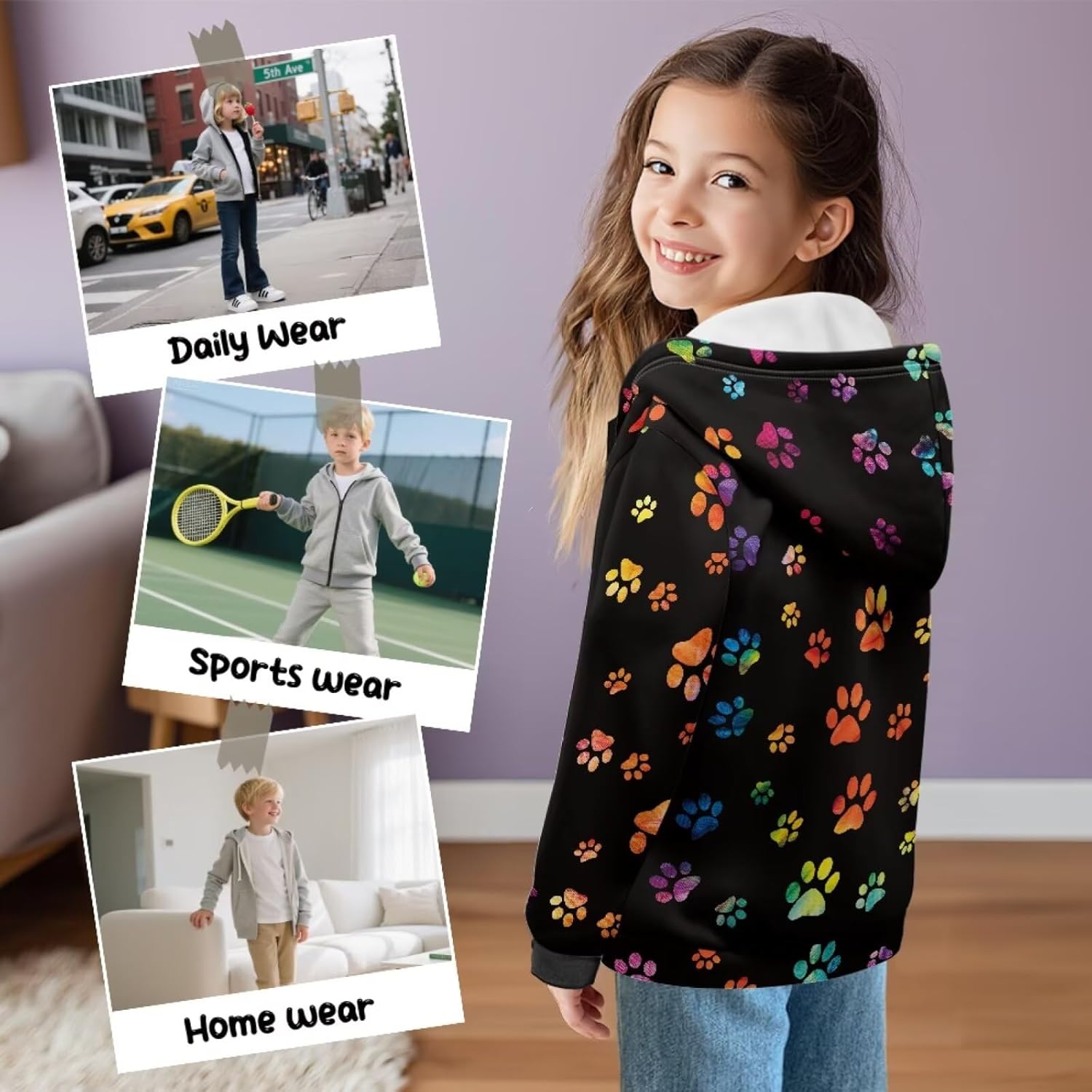 Coldinair Girls Hoodies Size 6-16 Zipper Sweatshirts Hooded for Toddler Kids Jacket Tennis Yoga Athletic Sport Sweatshirt