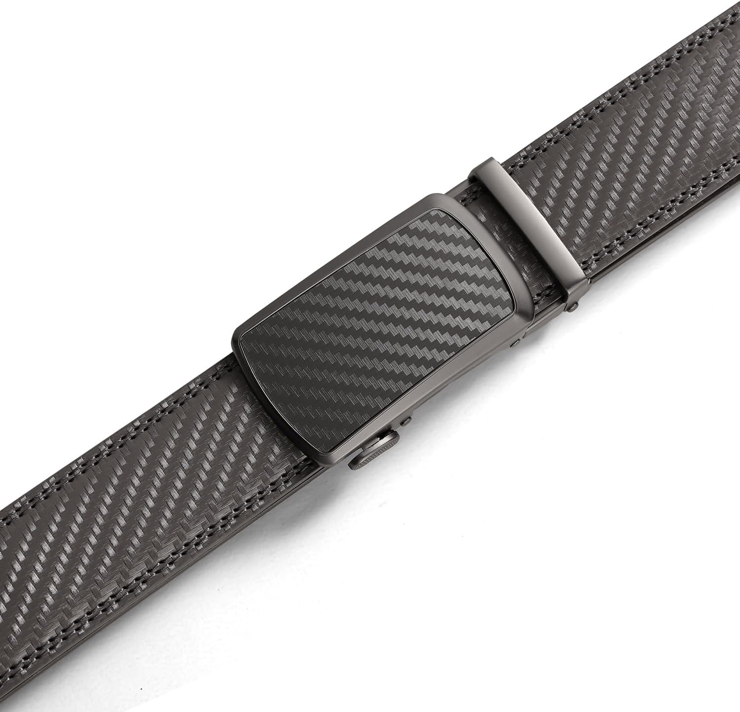 Founders & C Ratchet Belts for Men-Black/Brown Belt Leather 1 3/8" for Casual Dress-Micro Adjustable Belt - Image 2