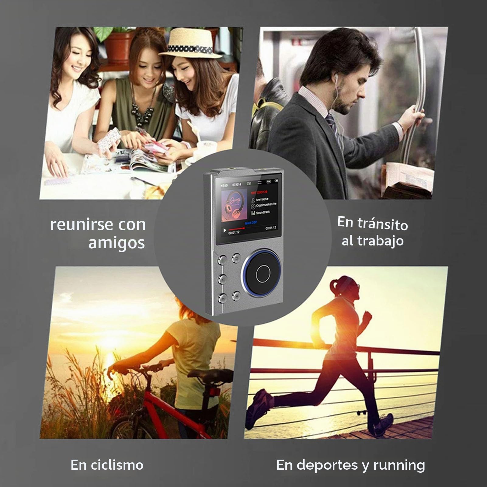 Reproductor de Mp3 de HiFi, Bluetooth 5.3 HD Música Digital DSD FLAC sin Pérdida de DSD con 2.4 en la Pantalla HD, Almacenamiento de Reproductor de Audio de Alta Resolución