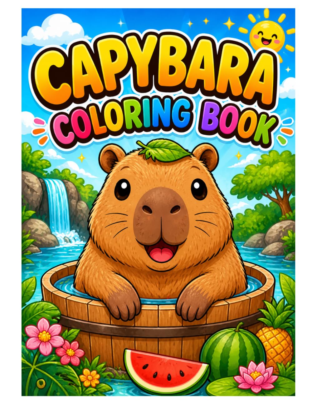 Capybara Coloring Book: Cute Capybara Coloring Pages with Cozy Nature Scenes – Relaxing Animal Designs for Kids and Adults
